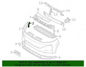 Front bumper mount left Nissan Murano 25-26