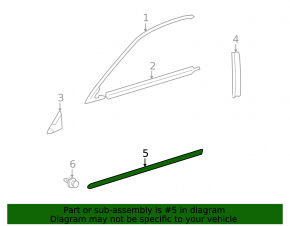 Door trim lower front left Lexus ES350 07-09 no fasteners, worn