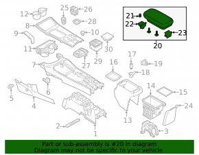 Armrest Mitsubishi Outlander 16-21 leather, beige, upper part