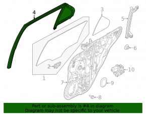 Seal of glass of the door rear right Kia Niro 23-