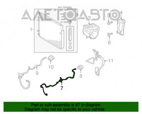 Air conditioner tube condenser-compressor second Toyota Highlander 08-13 3.5