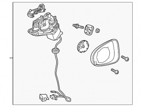 Right side mirror assembly for Audi A3 8V 15-20 4D, 5D, turn signal, heated, auto-dimming, BSM
