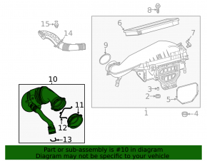 Air duct for manifold Mercedes W167 GLE 350 20-23 2.0T