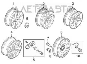 Wheel disk R20 Ford Explorer 11-12 light curb