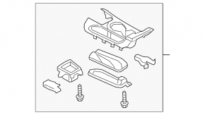 Central console cup holders Mazda 3 14-15 BM black
