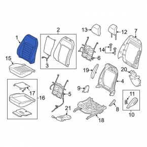Driver's seat for Ford Fusion mk5 13-16 without airbag, leather
