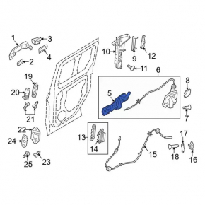Ford Transit Connect MK2 13-23 Front Right Door Handle Mechanism