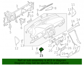 Dashboard cover left Ford Fusion mk5 13-16 graphite with wood insert