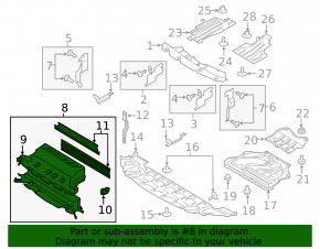 Louvers deflector radiator frame Ford Escape MK3 17-19 rest