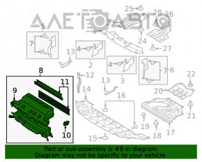 Radiator deflector blinds assembly Ford Escape MK3 17-19 rest 1.5T 2.0T 2.5 with motor, broken