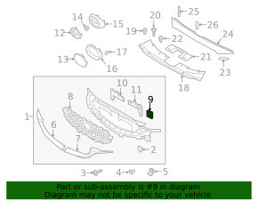 Right radiator grille bracket for Mazda CX-5 17-25