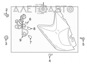 Right headlight for Nissan Versa Note 13-19