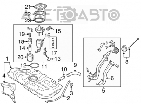 Fuel filler neck Kia Forte 4d 14-18