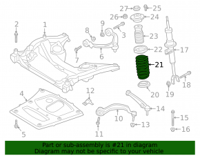 Front left spring BMW 5 F10 11-16 2.0T, 3.0T