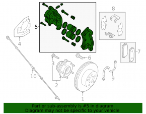 Front right caliper assembly Nissan Murano z52 15-24 no guide
