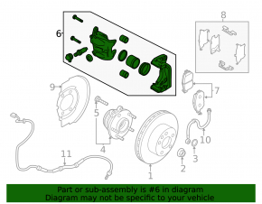 Front right caliper assembly Nissan Murano z52 15-24 no guide