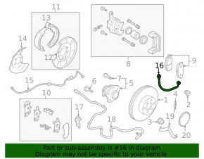 Brake hose rear left Nissan Rogue Sport 17-19