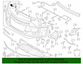 Front bumper bracket left Audi A6 C7 12-18 inner