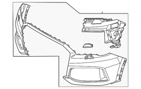 Bare front bumper for Audi Q7 20-24 without Park Assist and headlight washers
