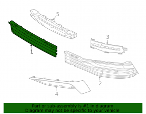 Lower grille front bumper central BMW 5 G30 17-20 black matte