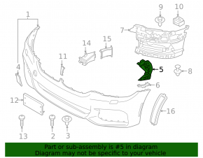 Front bumper bracket right BMW 5 G30 17-23