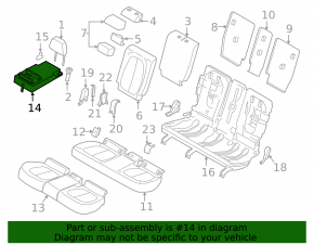 Rear seat armrest 2nd row BMW X1 F48 16-22 leather beige Sensatec, Oyster