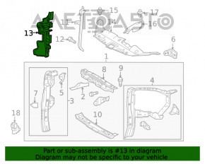 Radiator deflector left Toyota Highlander 17-19 2.7, 3.5