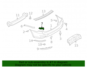 Right inner rear bumper mount for Subaru Forester 2013