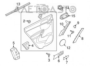 Rear left door panel for VW Tiguan 09-17 beige with beige leather insert, leather armrest
