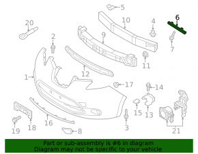 Front bumper mount right Nissan Leaf 11-17