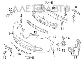 Front bumper mount right Nissan Leaf 11-17