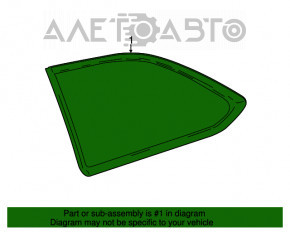 Window blind glass rear left Toyota Highlander 14-19