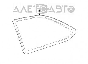 Window blind glass rear left Toyota Highlander 14-19