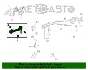 Rear right door handle mechanism for Lexus RX350 RX450h 10-15