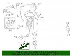 Acura ILX 13-22 Front Right Door Handle Mechanism with Rod