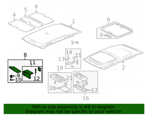 Right visor for Lexus IS200 IS300 99-01 gray