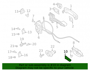 Door handle plug inner rear right Nissan Murano z52 15-24 black