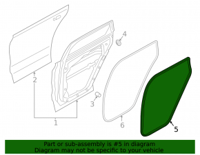 Door seal rear left Hyundai Santa FE 19-23
