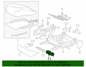 Lexus NX200t NX300 NX300h 15-21 passenger seat lower cushion blower with air duct