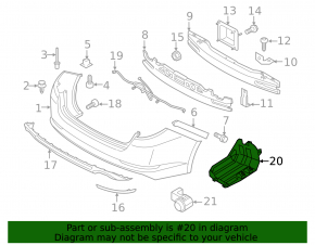 Rear bumper protection right Kia Optima 11-13 prerest hybrid