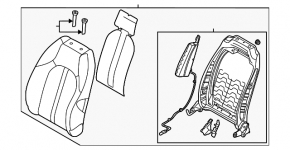 Passenger seat Hyundai Sonata 20-22 without airbag, mechanical, gray cloth