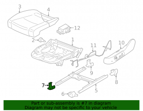 Black rear right driver's seat runner cover for Audi A6 C7 12-18