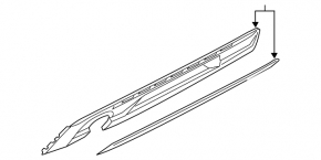 Rear bumper lip for Audi A3 8V 17-20, structure with chrome molding for 2 single pipes