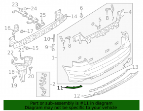 Reflector rear left Audi A3 8V 15-16 S-line