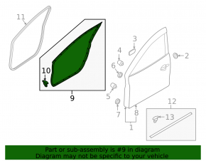 Front left door seal Mazda 3 19- 4d