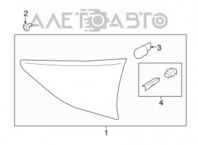 Inner taillight trunk lid left Ford Escape MK3 13-16 prerest