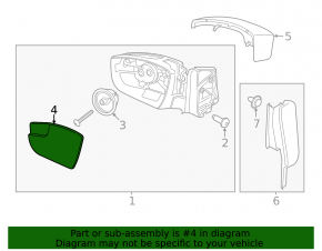 Mirror element left Ford Escape MK3 13- heating