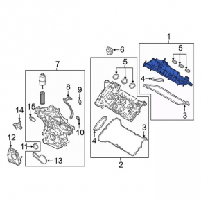 Right valve cover for Lincoln Continental 17-20 2.7, 3.0