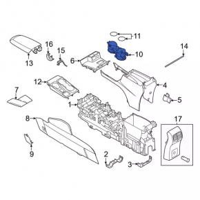 Ford Bronco Sport 2021-26 Center Console Cup Holders
