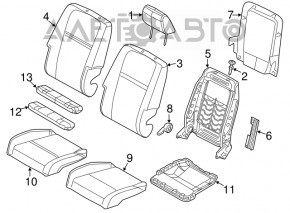 Dodge Journey 11-17 passenger seat without airbag, black cloth